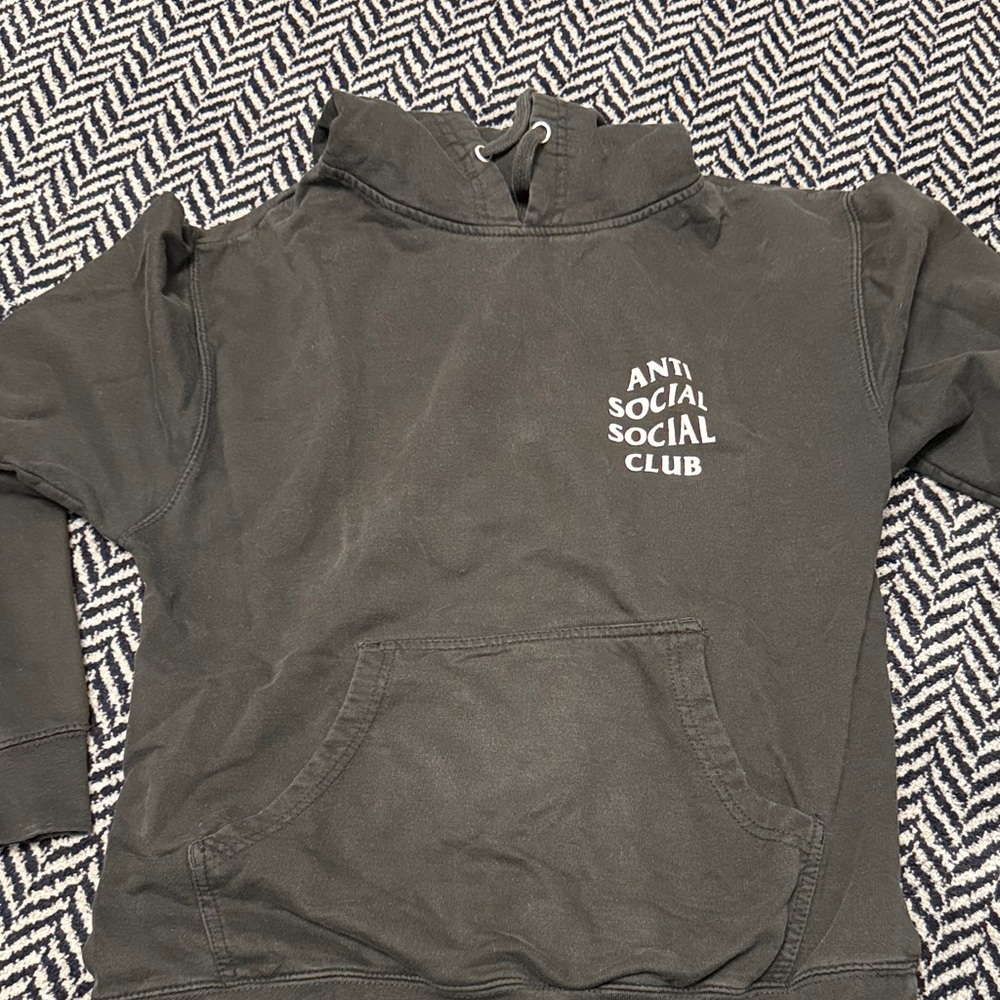 Anti Social Social Club Black Pullover Hoodie with White Logo